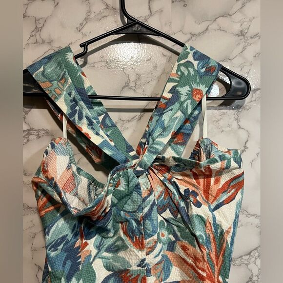 Faherty Bay Twist Dress Paradise Blossom Floral Front Slit Sleeveless Size XL - Picture 6 of 12